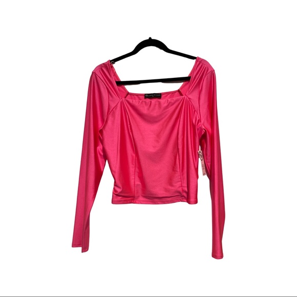 Fashion to Figure Tops - Pink square neck top